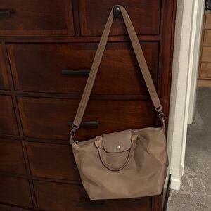 Longchamp Le Pliage medium brown bag